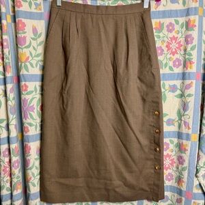 Vintage Simone Alexander For Patty Woodward California Brown Pencil Skirt